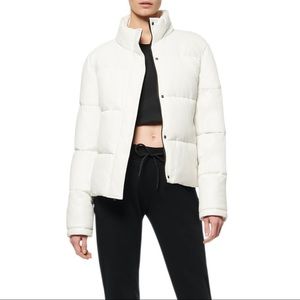 Andrew M ALEX FAUX LEATHER SUPER PUFFER JACKET MN9